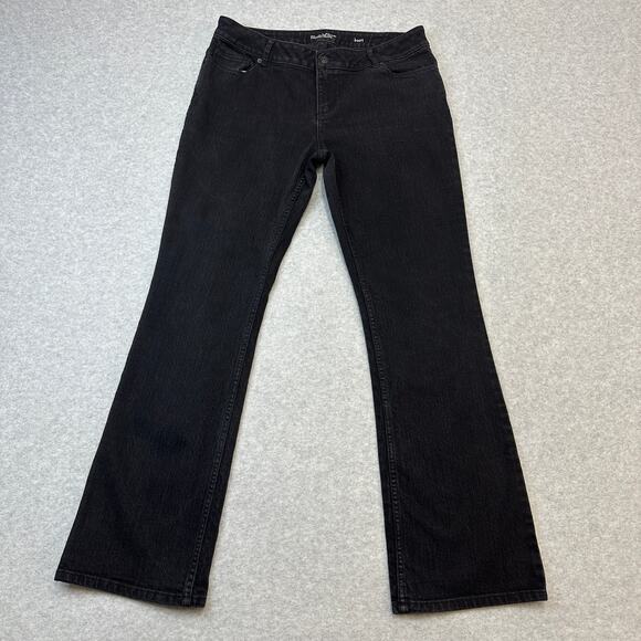 Simply Vera Vera Wang Jeans Womens 12 Black Denim Mid Rise Stretchy Bootcut Leg - Picture 1 of 14